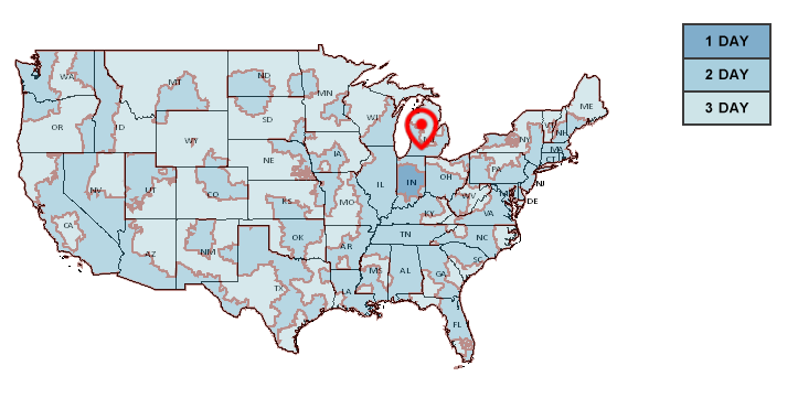 Shipping Times MotorMate Shipping Time Estimate Map